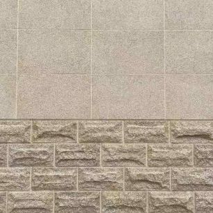 安阳 黄金麻自然面蘑菇石配荔枝面干挂