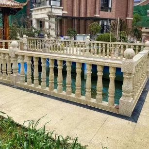 安阳黄金麻花岗岩石材栏杆，扶手，将军柱，花瓶柱