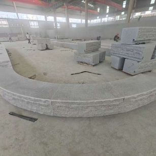 安阳 芝麻白异形坐凳，自然面光面弧形加工