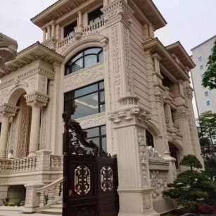 安阳 黄金麻花岗岩别墅外墙干挂效果展示