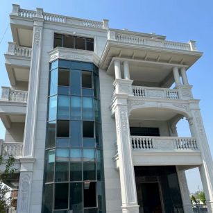 安阳 白麻花岗岩别墅外墙干挂效果展示