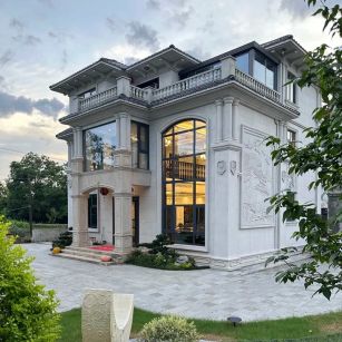 安阳 白麻花岗岩私人别墅干挂石材豪华定制