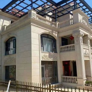 安阳 黄金麻花岗岩荔枝面别墅外墙干挂