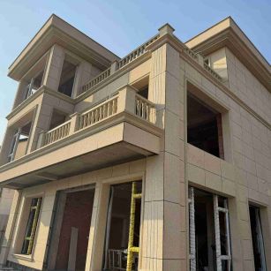 安阳 黄金麻花岗岩石材荔枝面外墙干挂效果展示