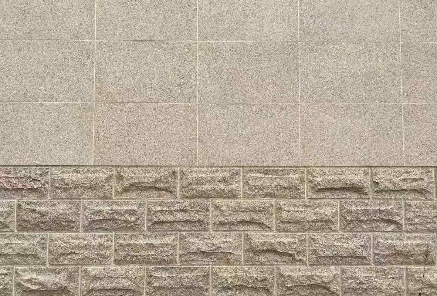 安阳 黄金麻自然面蘑菇石配荔枝面干挂