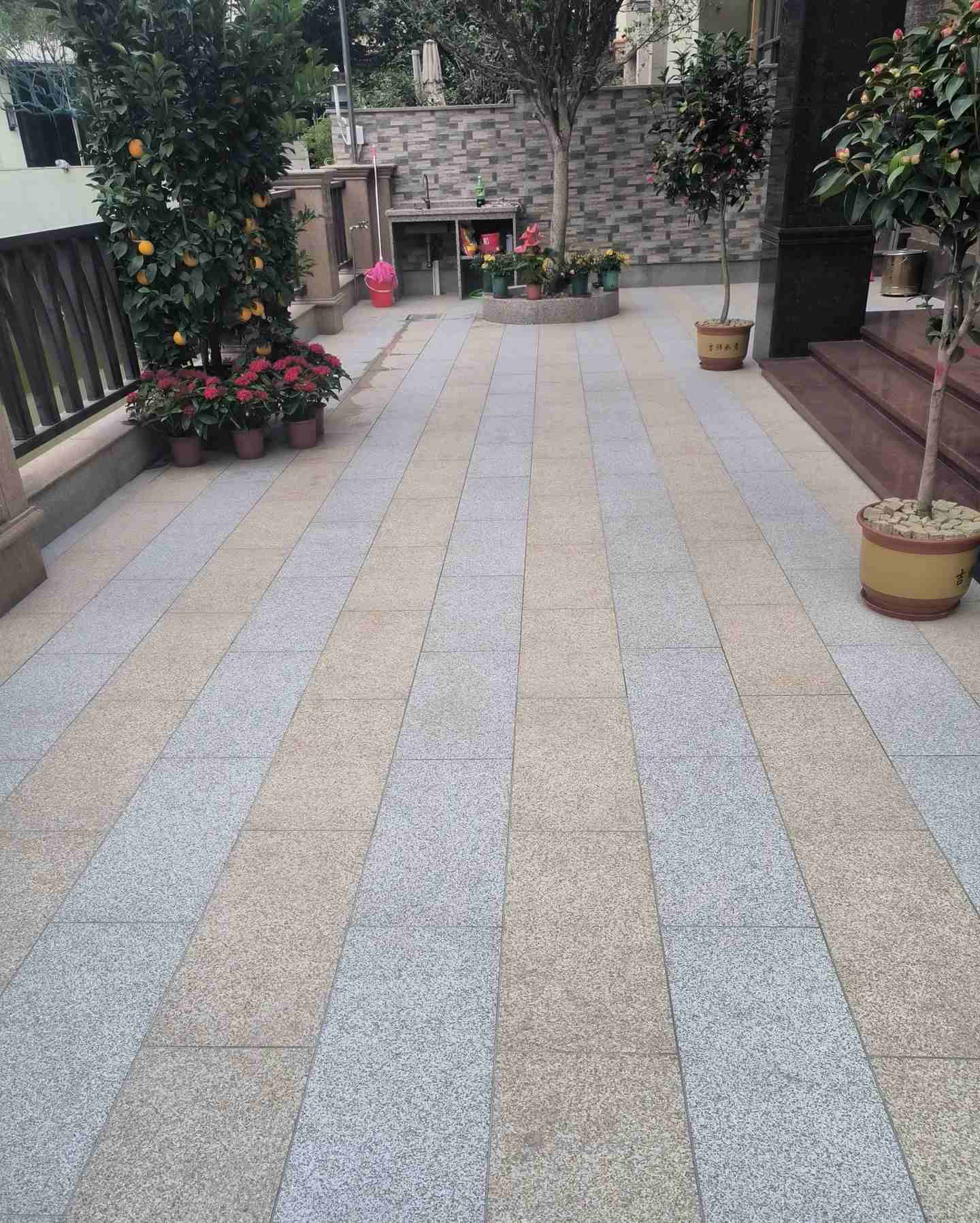 安阳 黄金麻白麻荔枝面庭院铺装展示