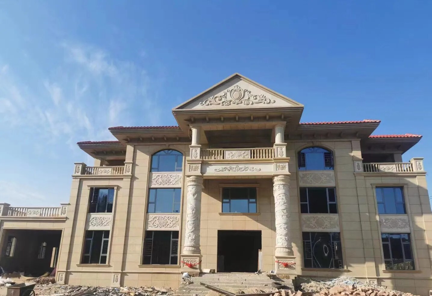 安阳 黄金麻花岗岩别墅外墙干挂