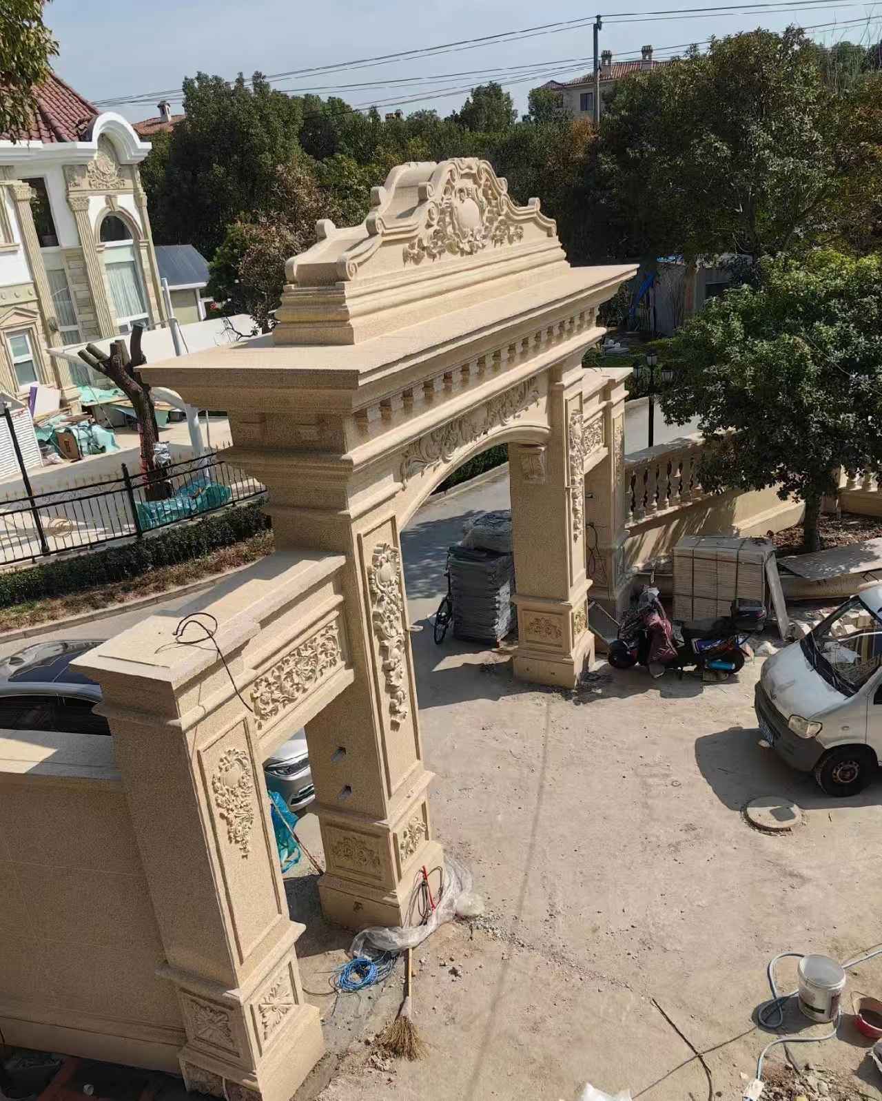 安阳 黄金麻荔枝面花岗岩别墅门楼